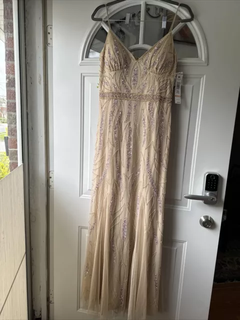 JUMP APPAREL Womens Spaghetti Strap V Neck Full-Length Prom/evening Gown Dress