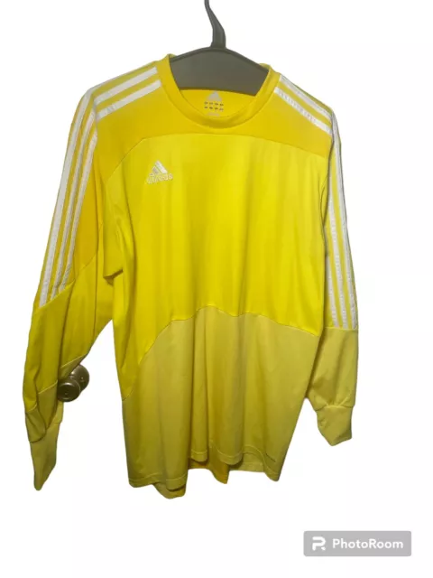 ADIDAS YELLOW LONG Sleeve Goalie Climacool Formotion Jersey Soccer Size ...