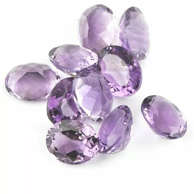 Wholesale Lot 7x5mm to 9x7mm Oval Cut Natural Amethyst Loose Calibrated Gemstone