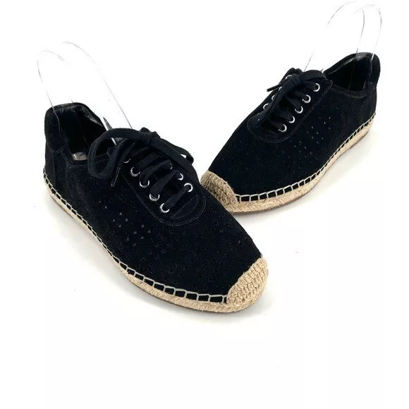 Marc Fisher LTD Mandal Espadrille Sneaker Black Suede Shoe Womens 6.5