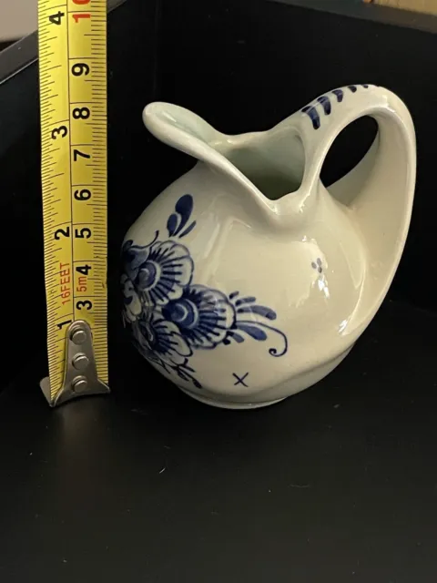 Vintage Delft Creamer Schoonhoven Holland Mini pitcher blue white