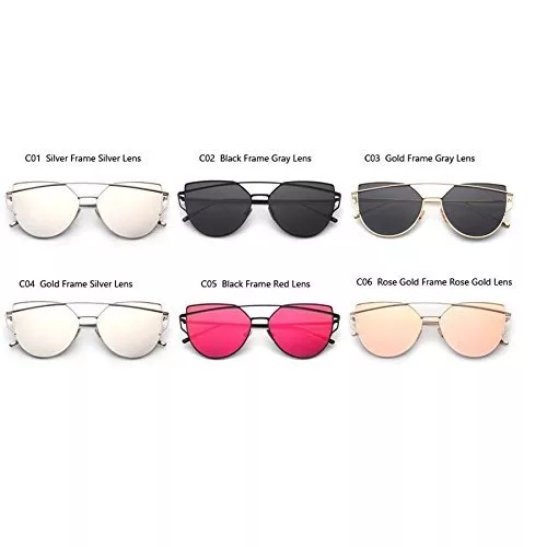 RetroUV® Fashion Women Cat Eye Sunglasses Classic Brand Designer Twin-Beams 3