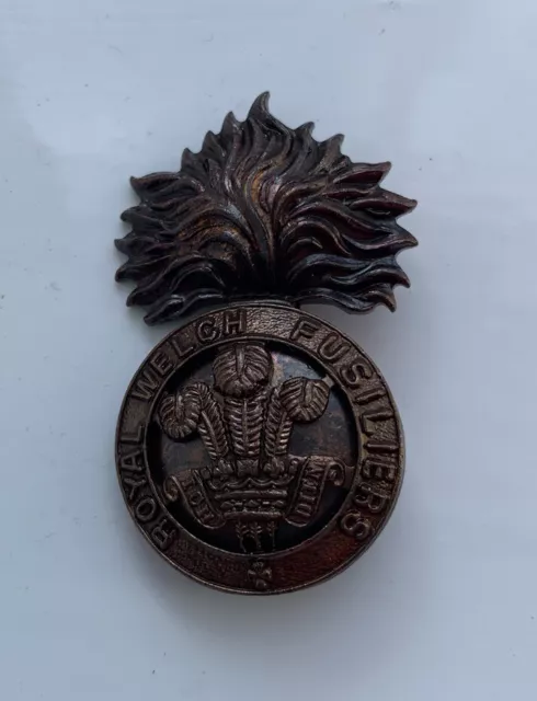 ORIGINAL CAP BADGE Royal Welch Fusiliers Officers Bronze £8.00 ...