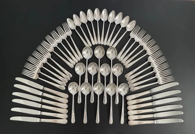 International Silver Holmes & Edwards Youth 54 pc Flatware Set for 10 Floral