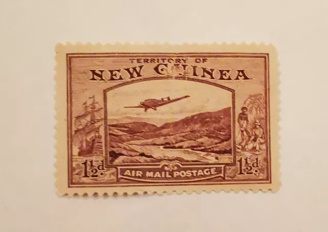 Vintage New Guinea 1 1/2 d postage stamp