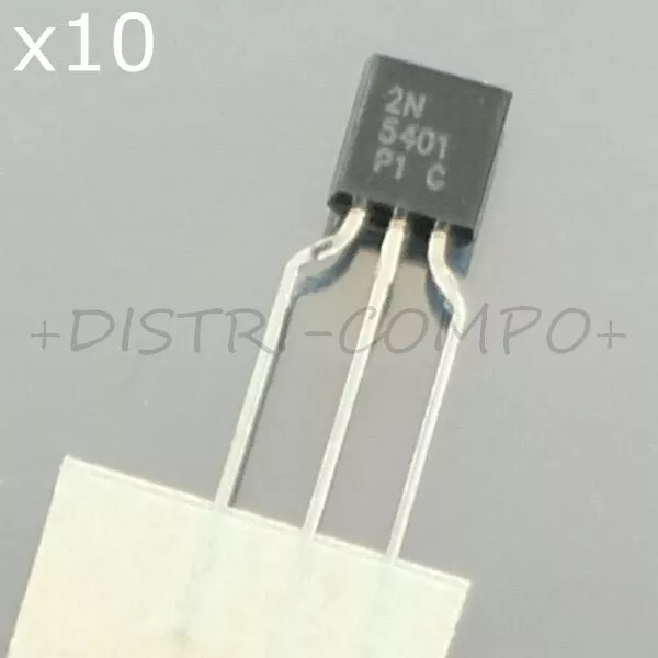 2N5401 Transistor BJT PNP 150V 600mA 625mW TO-92 Diotec RoHS (Lot de 10)