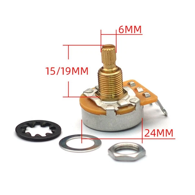visage 15/19mm Cuivre pur 250/500k Guitare Potentiomètre Guitare électrique 2