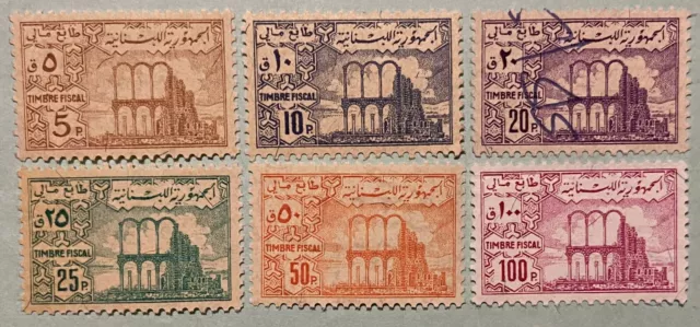 Lebanon 1974 Revenue Fiscal 6 Stamps Ruins Of Anjar Complete Set MNH & Used(B78)