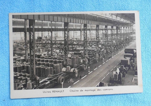 cpa usine Renault chaîne de montage des camions