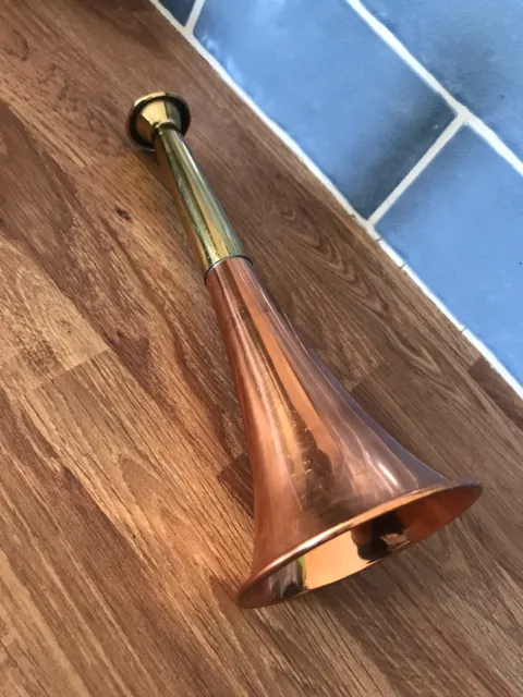 Vintage Copper & Brass 8" Horn Bugle Trumpet Hunting Horn (B16)