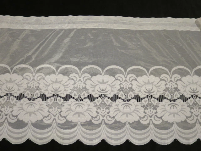 "Cortina de ventana de encaje cenefa blanca 58"" X 18"