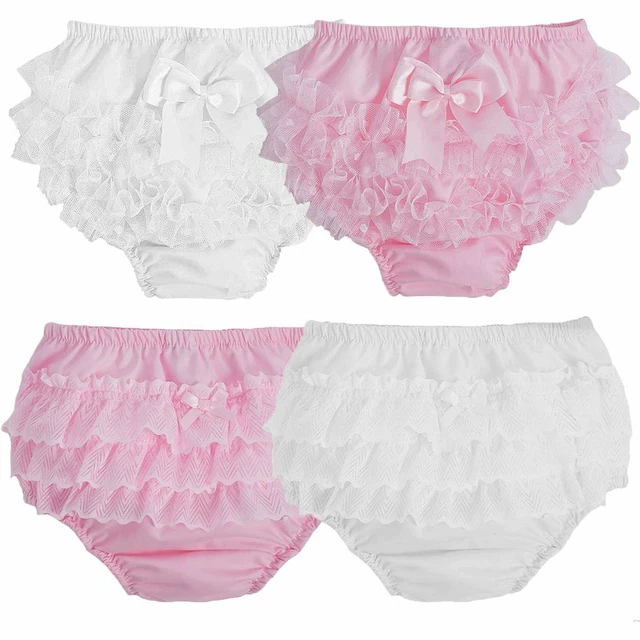 BABY GIRL FRILLY Knickers Tutu Lace Pants Nappy Cover £5.20 PicClick UK