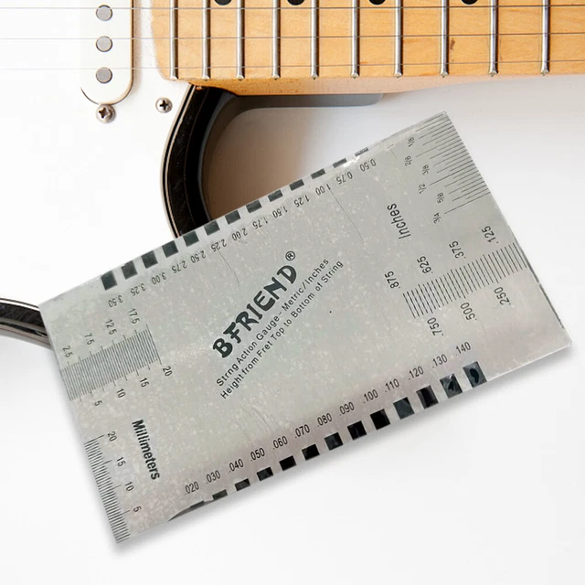 Stainless Steel Guitar String Action Gauge Ruler Portable Instrument Accessories
