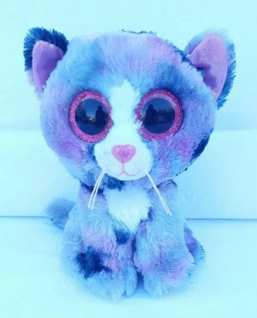 SUPERBE PELUCHE TY GROS YEUX BRILLANT 15 cm CHAT " LINDI " COLLECTION 2017