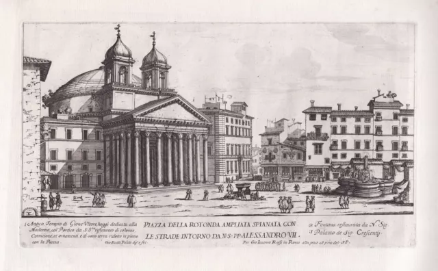 Roma Rome Rom - Piazza della Rotonda Pantheon Falda engraving Kupferstich 1665