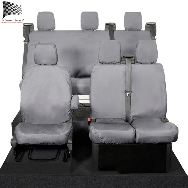 Fundas De Asientos Para Ford Transit Custom (2012-2023) Mossa - Tela Duradera, Ajuste A Medida, Compatible Con Airbag