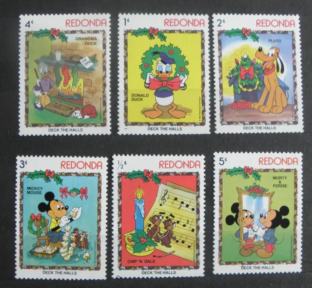 Lot de 6 timbres neufs Disney Redonda Christmas 1983