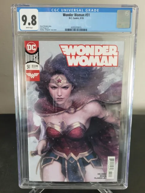 Wonder Woman #51 Cgc 9.8 Graded 2018 Dc Comics Stanley Artgerm Lau Variant Cover