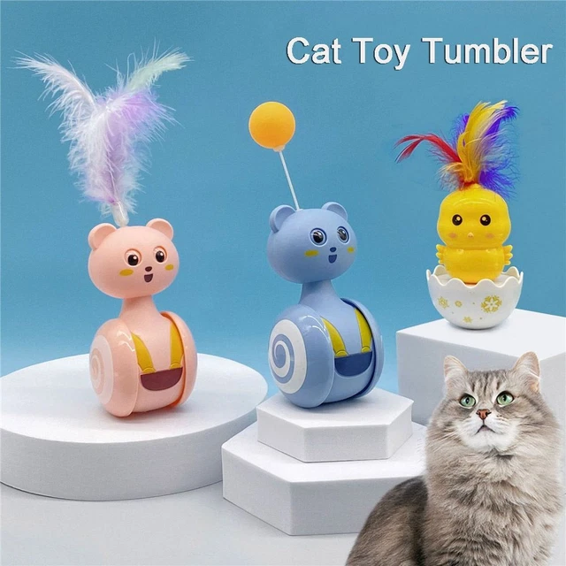Drôle Boule de bâton de plume Voiture équilibrée Chat Teaser Tumbler Jouet Chat