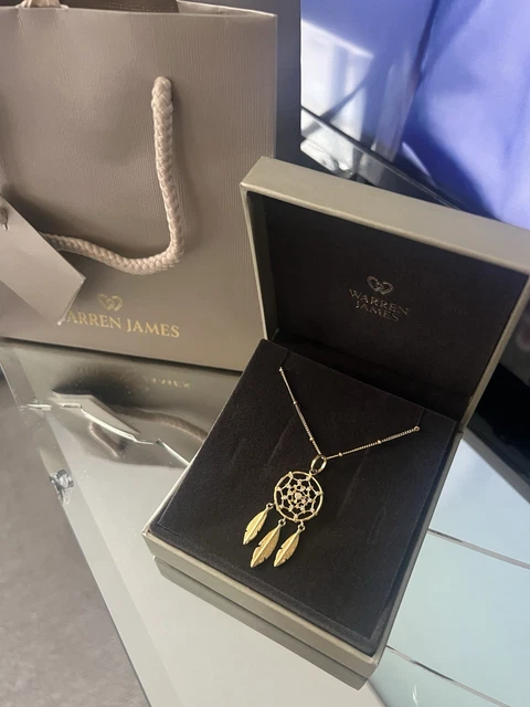 WARREN JAMES 18CT Vermeil On Silver Dreamcatcher Necklace New