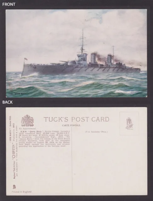 GREAT BRITAIN, Vintage postcard, Our Navy, HMS Queen Mary