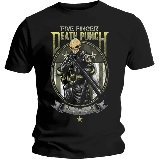 Official Five Finger Death Punch T Shirt Sniper Black Mens Rock Metal Tee FFDP