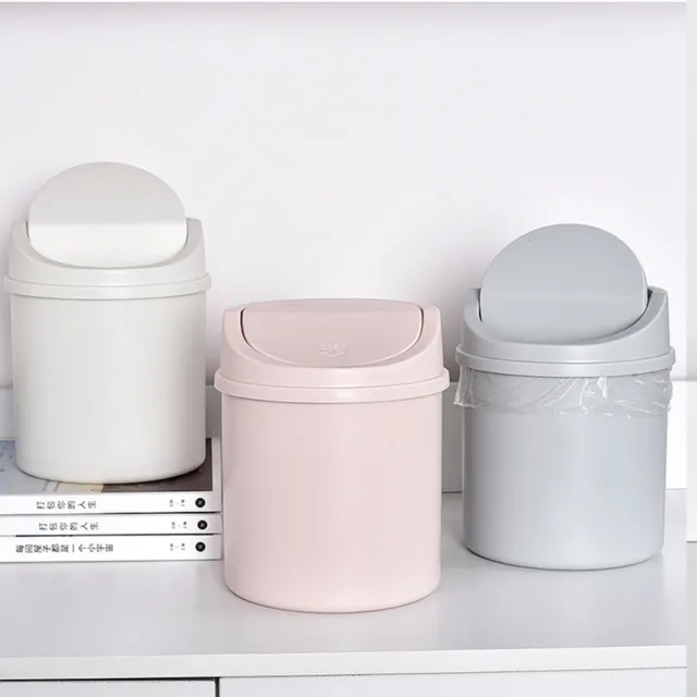 Mini Waste Bin Desktop Trash Garbage Can Lid Home Kitchen Office Table Dustbin