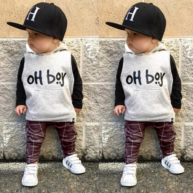 2 pz tuta neonato bambini top con cappuccio pantaloni abiti set vestiti