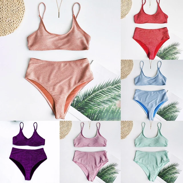 BIKINIS TAILLE HAUTE paillettes étincelantes maillot de bain push up