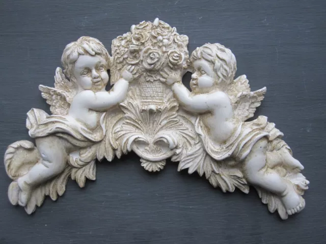 Shabby Chic Cherubs And Flowers  Plaster Furniture/Mirror/ Wall Plaque Mouldings