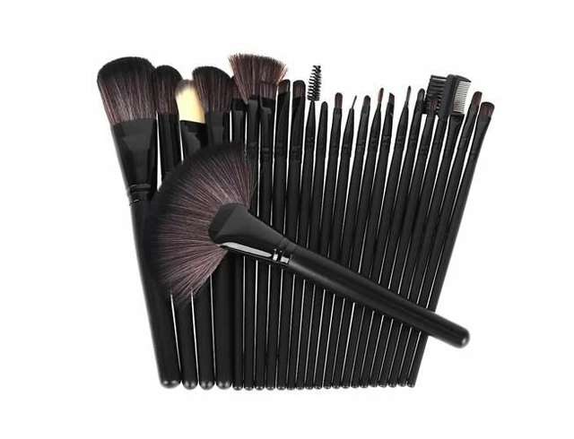 Set da 24 Pennelli Antiallergici Per Trucco Professionale Make Up Con Custodia 2