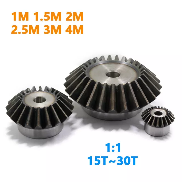 Bevel Gears 15 Teeth~40 Teeth 1:1 Transmission Ratio Gears 1M 1.5M 2M 2.5M 3M 4M