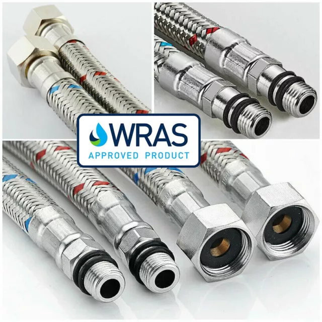 Basin Hose Flexi WRAS approved Connectors Flexible Monobloc Mixer Tap Pipes