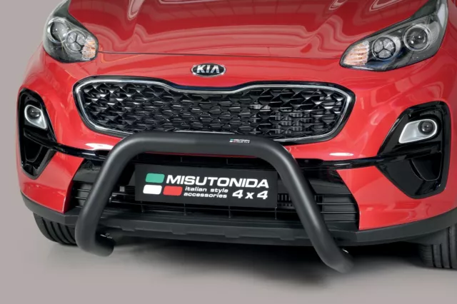 Protezione Anteriore Bull Bar Omologata Inox Diam. 76 Per Kia Sportage '18 >