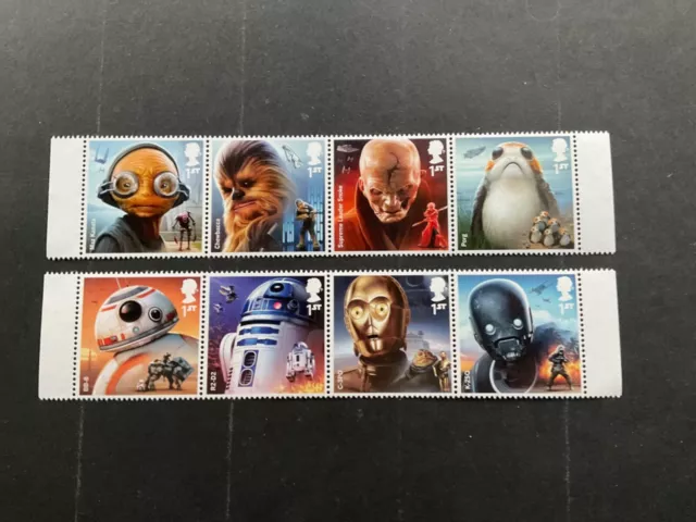 Gb Stamps 2017 Mint Mnh Star Wars Droids And Aliens Corner Marginal Set Of 8