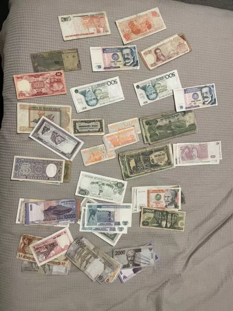 DIFFERENT Banknotes Assorted Circulated Currency Foreign World Paper Money OLD