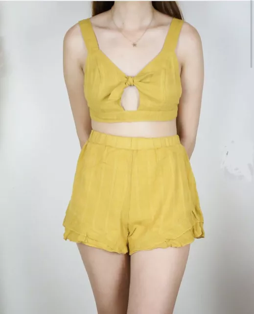 Reverse- Mustard linen Two-piece Set- Medium