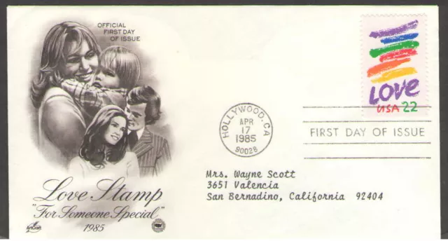 US. 2143. 22c. Love. ArtCraft FDC. MNH. 1985