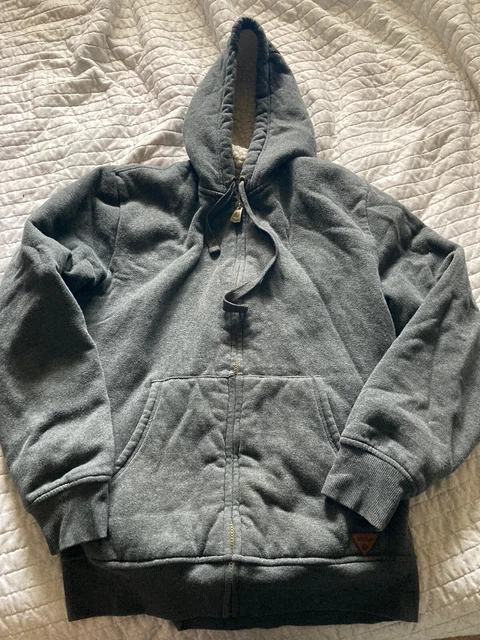 Weatherproof Vintage Men’s Sherpa Lined Full Zip Hoodie Heather Gray SZ L