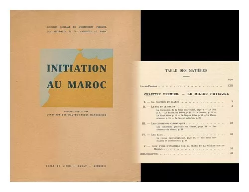 RABAT, MOROCCO. INSTITUT DES HAUTES-ETUDES MAROCAINES Initiation Au Maroc 1932 P