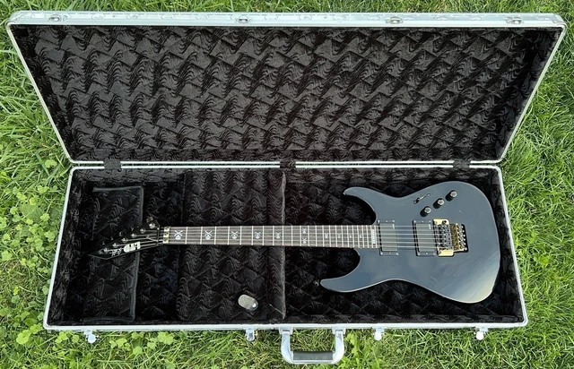 ESP LTD KH-602 Kirk Hammett Electric Guitar with Black Kross metal guitar case