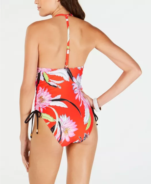 Trina Turk Shangri La Printed Cinch-Tie One-Piece Swimsuit 15519 Size 6 2