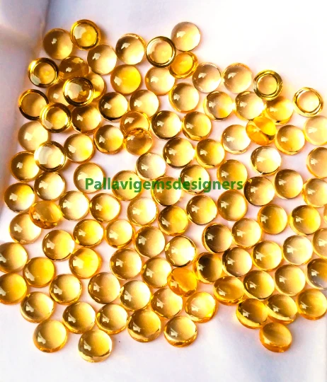 AAA naturel Citrine 3mm rond Cabochon bijoux en vrac pierres précieuses...