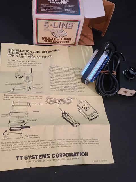 NEW IN BOX Vintage T T Systems 5 Line Multi-line Selector Switch