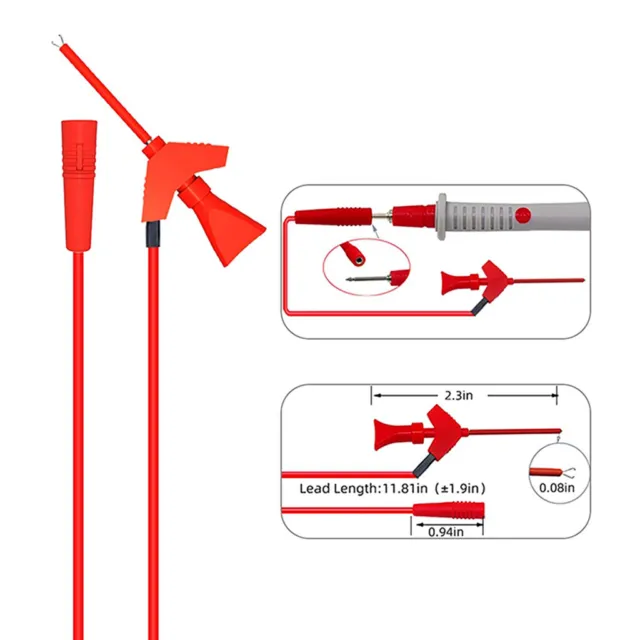 Multimeter Messleitungen Kabel zubehör Prüfkabel Set Bananenstecker Prüfspitzen 3