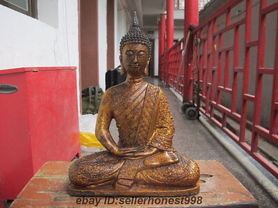 11 Tibet Buddhism Sakyamuni Buddha Bronze Thai Ayutthaya Shakyamuni Statue
