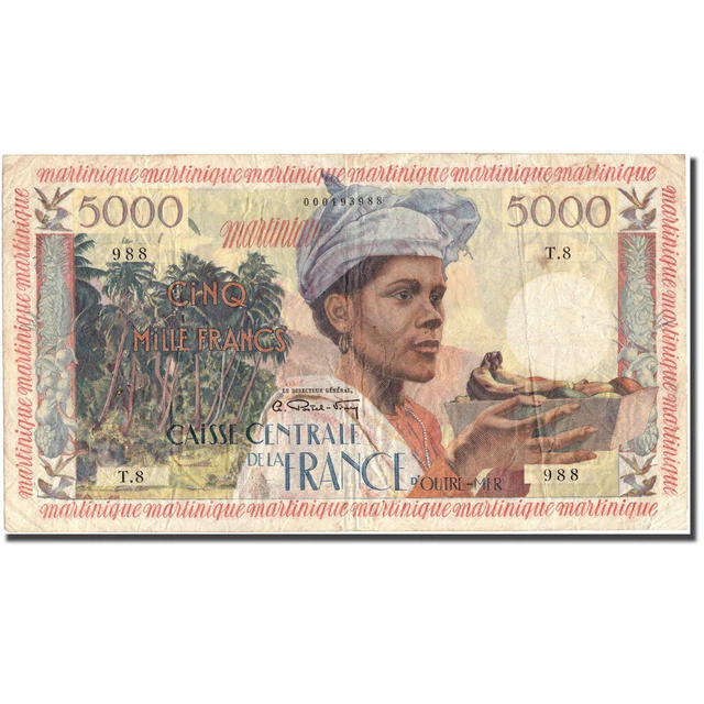 [#215582] Martinique, 5000 Francs, Undated (1960), VF(20-25), KM:36a