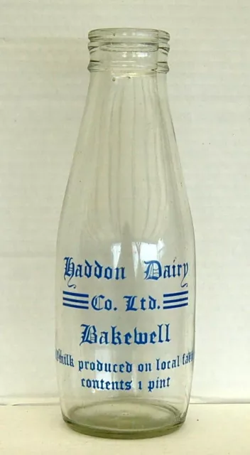 milk bottle : lovely old Haddon Dairy of Bakewell