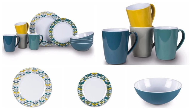 Outdoor Dining Dinner Set Melamine Plates Bowl Mug Camping Tableware Picnic BBQ
