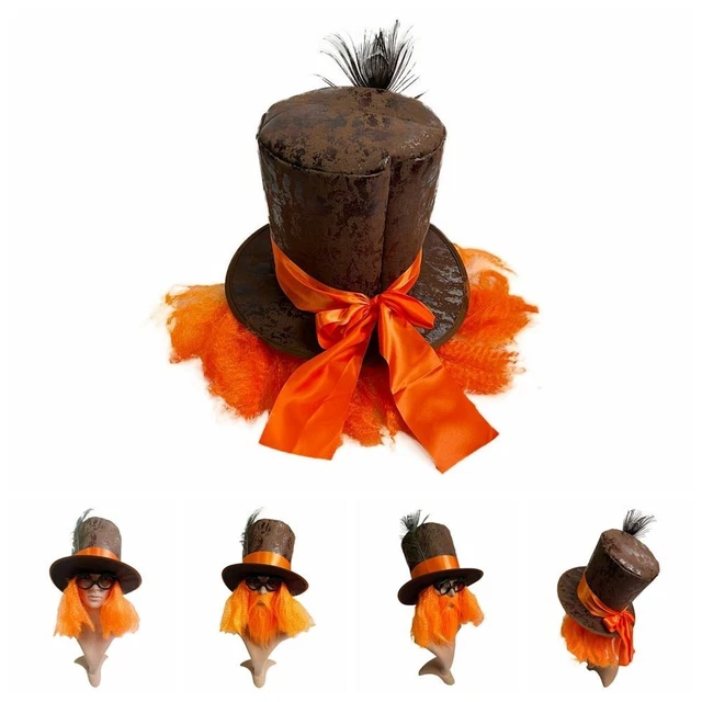 Cappello alto eseguito The Magician cappello cappello Halloween cappello piatto cappello nero palcoscenico jazz;